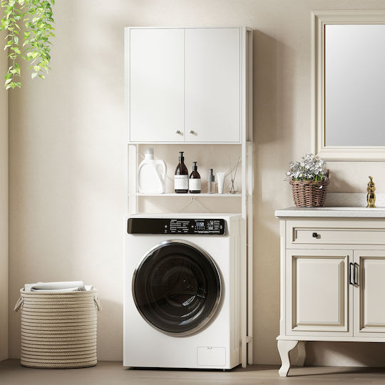 HomCom 834-883V90WT Στήλη Μπάνιου Δαπέδου για Πλυντήριο 64x20x180cm Λευκή