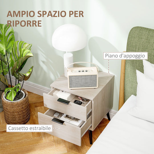 Bedside Tables Wooden Brown 2 Pieces 40x40x50cm
