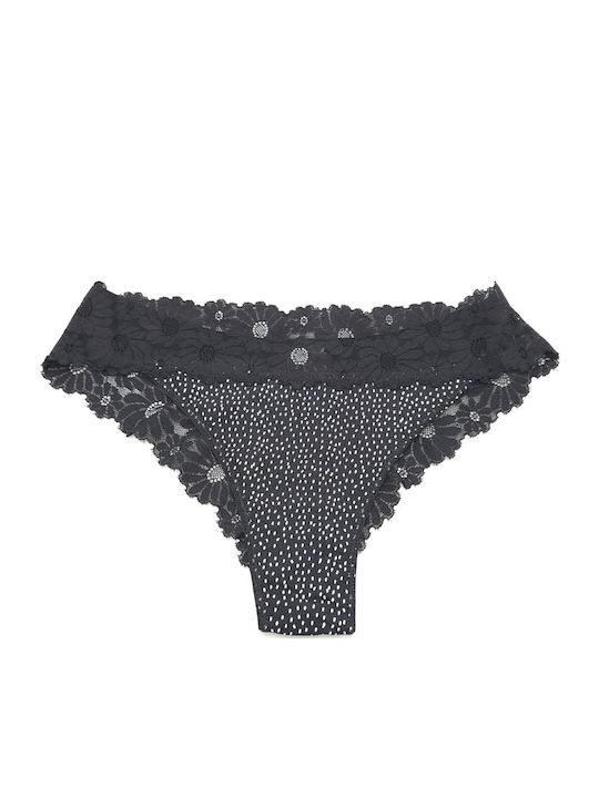 Tress Brazil Lace Black Polka Dots Women's Briefs