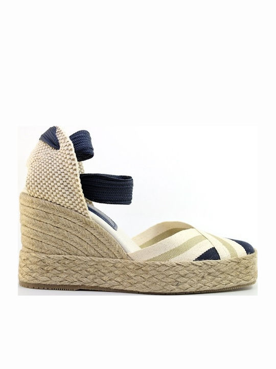 Women's Fabric Platform Espadrilles Navy Blue