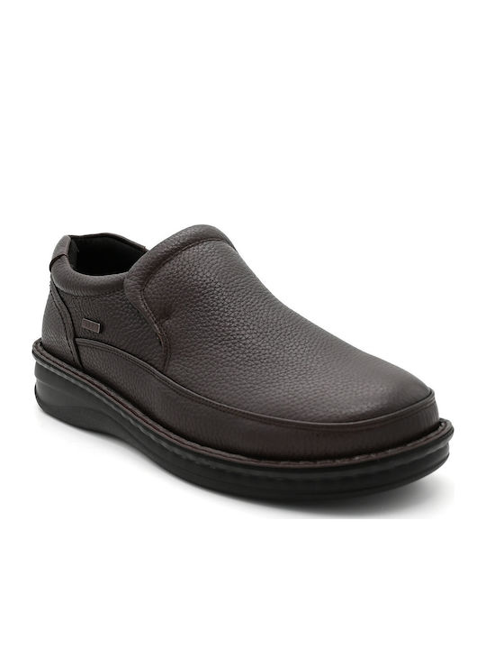 G Comfort Δερμάτινα Ανδρικά Casual Παπούτσια Ανατομικά Καφέ