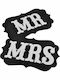 Set 2 Bannere Cu Agățători Flippy Temă Nuntă Mr Mrs Panouri Negre