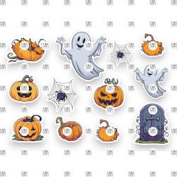 Βρώσιμα Διακοσμητικά Σχέδια Halloween V6 12τμχ