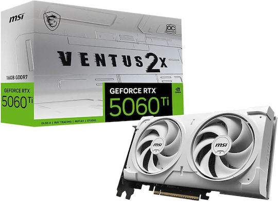 MSI GeForce RTX 5060 Ti 16GB GDDR7 Ventus 2X OC White Graphics Card