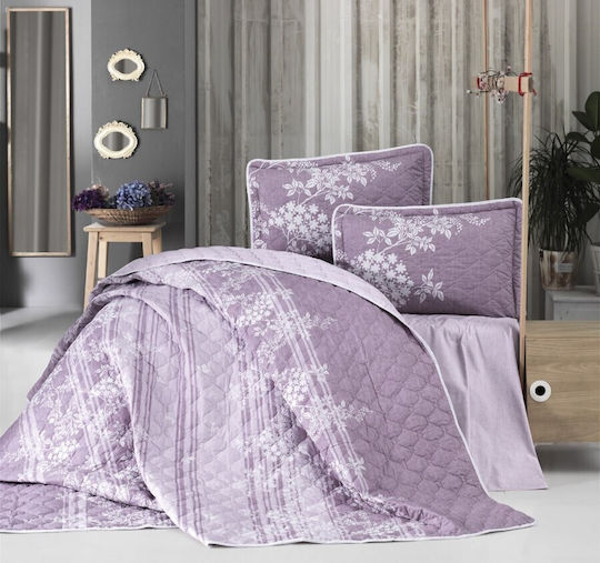 Pucioasa Σετ Κουβερλί Υπέρδιπλο Βαμβακερό Ροζ 240x260cm 3τμχ