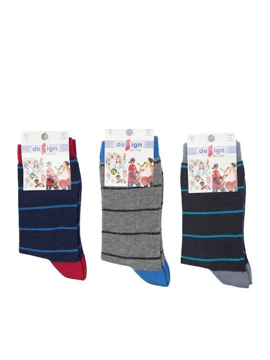 Design Socks Παιδικές Κάλτσες Σκούρο Μπλέ 3 Ζευγάρια