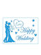Sticker Klebe Flippy Hochzeitsmotto Glückliche Hochzeit Textdesign 21x29 Cm Blau