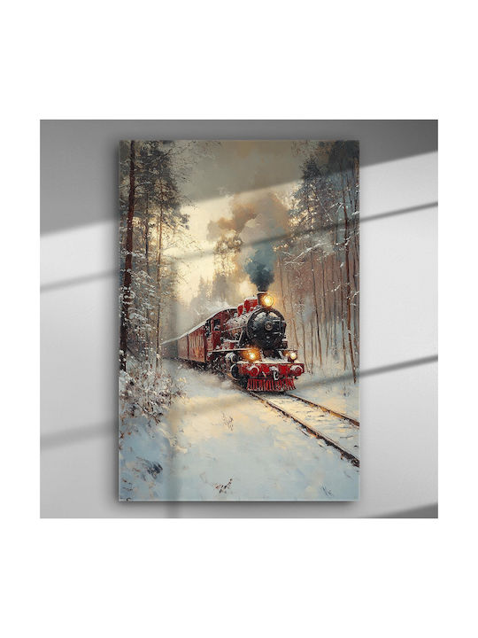 Nostalgic Train In The Snow – Canvas Painting 100 X 67cm