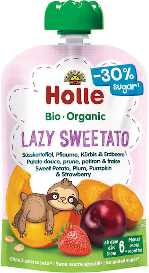 Holle Fruit-Vegetable Puree with Flavor Plum, Strawberry, Pumpkin & Sweet Potato 100gr for 6+ Months