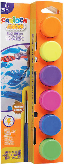 Carioca Tempera Paints Multicolour in Jar 25ml 6pcs