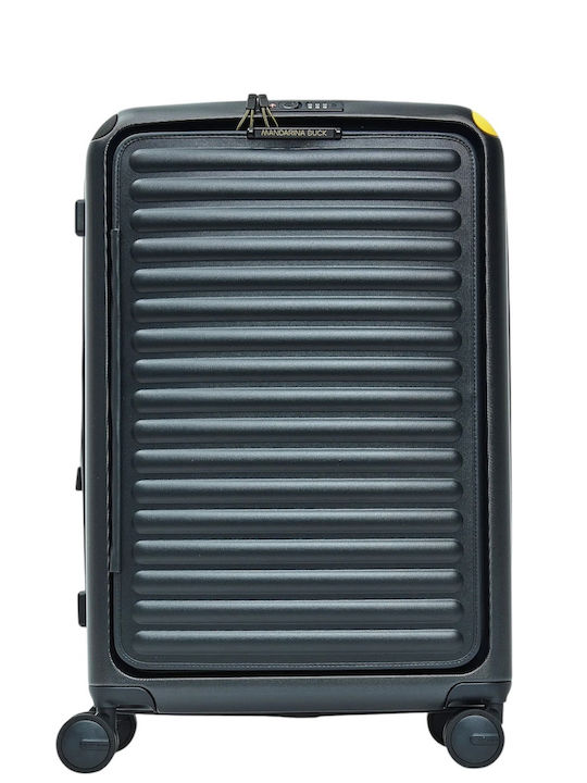 Mandarina Duck Smart Duck Mittlerer Hartschalenkoffer Blau Schwarz mit 4 Rädern Höhe 69cm