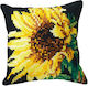 Kit Kissen Stickerei Blumen Gelb 35x35 Gobelin ...