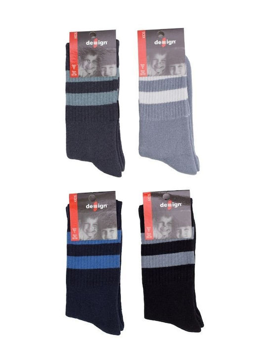 Design Socks Παιδικές Κάλτσες Μαύρο 4 Ζευγάρια