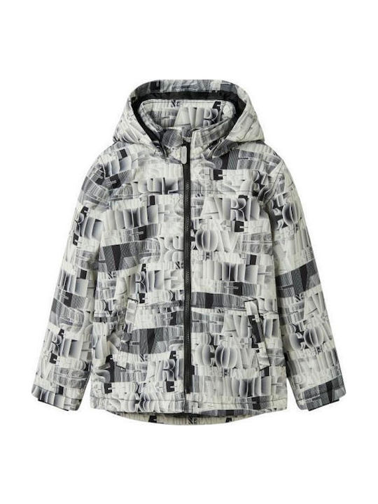Kids' Casual Jacket Long with Hood White, Black