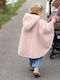 Παιδικό Casual Μπουφάν Μακρύ με Κουκούλα Blush Pink