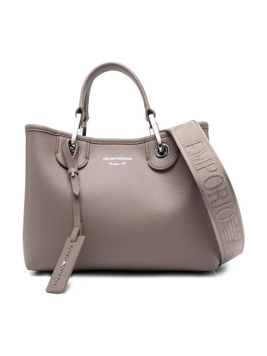 Emporio Armani Deer Print Geantă de damă Shopper De umăr Bej