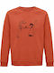 Unisex Organic Cotton Sweatshirt "Road Runner Coyote Vintage Cartoons Fanart" Orange