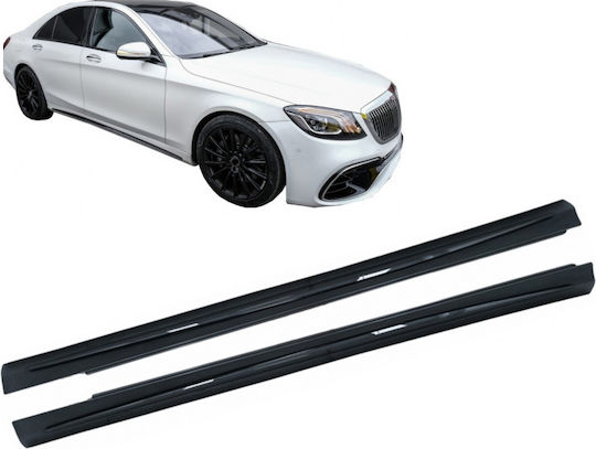 Πλαινά Μασπιέ Mercedes S-class W222 13-17 Facelift Long Version Μαύρα Μαύρο Τριμ Night Package Amg 63 Look 2pcs