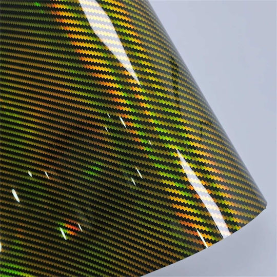 Autoaufkleber Film Kohlenstoff Regenbogen Effekt – Gold 50×100cm