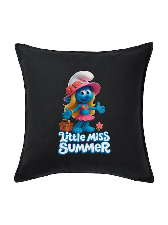 Smurfs Kids Throw Pillow Black 100% Cotton Includes Filling 50x50cm