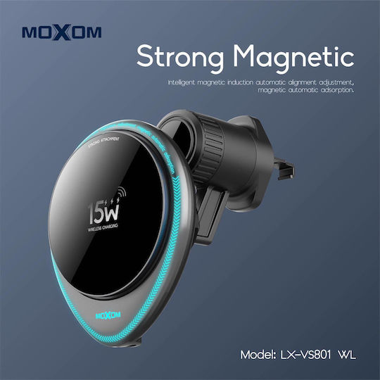Moxom Lx-vs801 Wl Car Mobile Mount with Magnet and Wireless Charging Blue