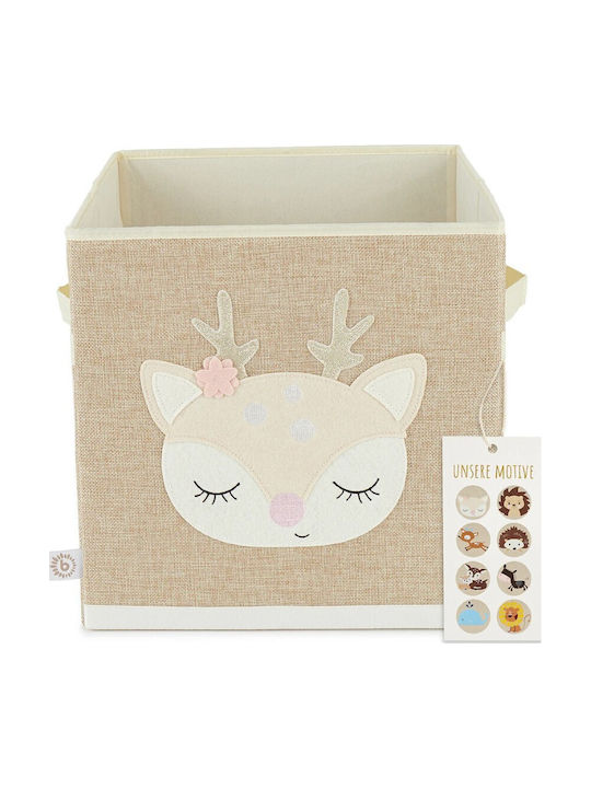 Bieco Children's Storage Basket made of Fabric Beige 32x32x32cm 1pcs