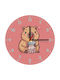 Koupakoupa Kids Wooden Wall Clock Capybara Bubble Tea 20cm