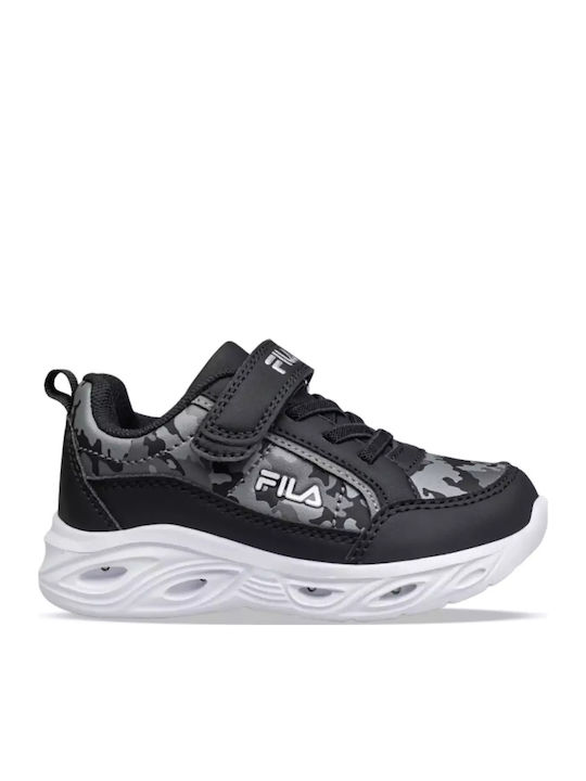 Memory Flash Gordon Kids Sports Shoes Running with Hoop & Loop Closure Black