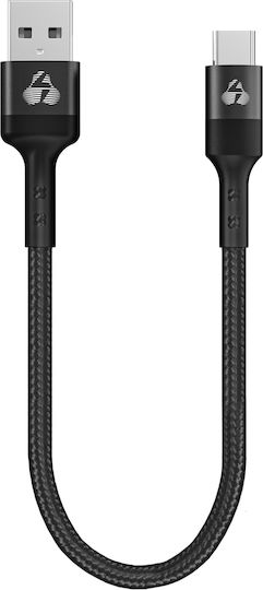 Powertech USB 2.0 Kabel USB Typ-C männlich - USB-A 60W PD Schwarz 0,25m