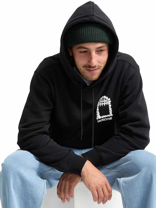Volcom Noder Hoodie Φούτερ με Κουκούλα Μαύρο