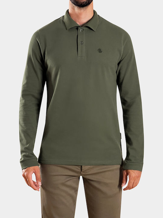 3Guys Polo Bluza Mânecă Lungă Kaki