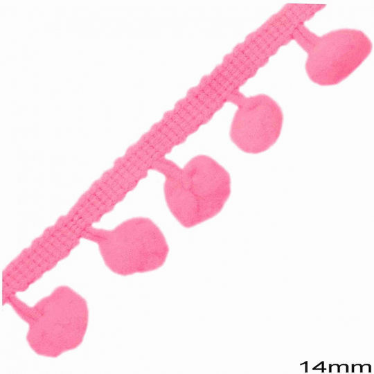Τρέσσα Pom Pom 10mm 227100910 Roz Intens 1metru