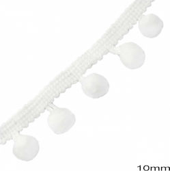 Τρέσσα Πομ Πον 10mm 227100910 Λευκο 1μετρο Τρέσσα Πομ Πον 10mm 227100910 Λευκο 1μετρο