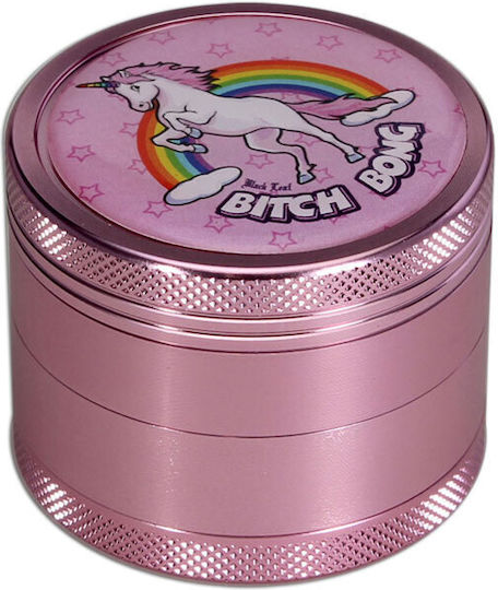 Grinder Grinder 50mm Aluminum Design Bitch Bong Pink 4 Parts