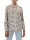 Shirt Women's Long Sleeve Shirt Ecru-brown
