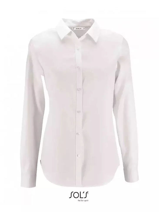 Sol's Brody Women's Long Sleeve Shirt White