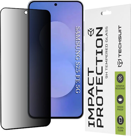 Techsuit Full Glue Privacy Full Face Tempered Glass Black (Galaxy S25 FE)