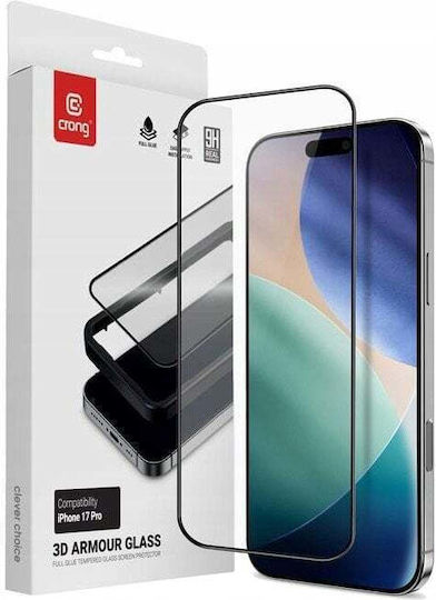 Crong 2.5D 0.33mm Tempered Glass Black (iPhone 17 Pro / iPhone 16 Pro)