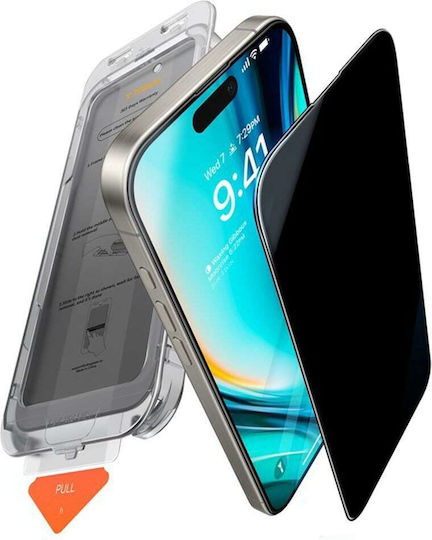 Torras Privatsphäre Gehärtetes Glas Schwarz (iPhone 17 Pro Max / iPhone 17 Pro / iPhone 16 Pro Max)