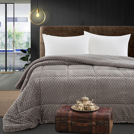 Beauty Home Комбинирано Одеяло Полу-двойно 180x240см Сиво 12655ПМХД 300 GSM