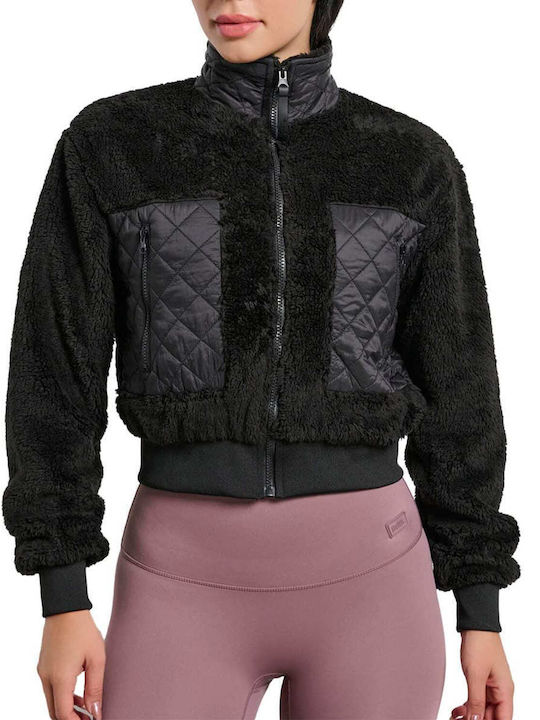 BodyTalk Short Women's Cardigan with Zipper Black