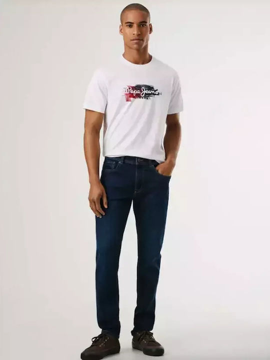 London Men's Jeans Pants with Slim Tapered Fit Blue