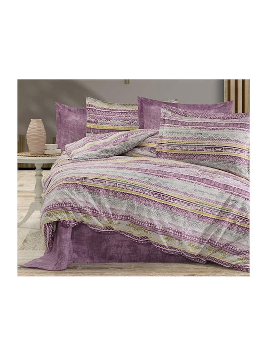 MayHome Σετ Παπλωματοθήκη Μονή με Μαξιλαροθήκη 160x240cm Γεωμετρικό