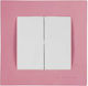 Mutlusan Rita Wall Switch Two-Way with Frame Pink