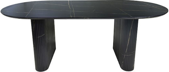 Nembou Ovaler Esszimmer- und Küchentisch Holzschattenschwarz 210x100x76cm