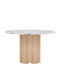 Dallas 4894 Round Table Dining Room with Marble Surface Light Brown, Grey Marble 75x75cm