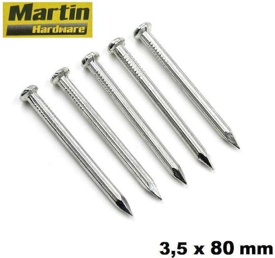 Steel Nails Ribbed 3.5x80mm Martin 94036 100 Pieces