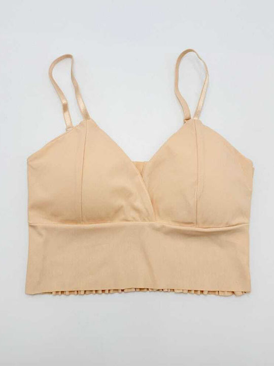Topaki Women's Bra without Padding Beige
