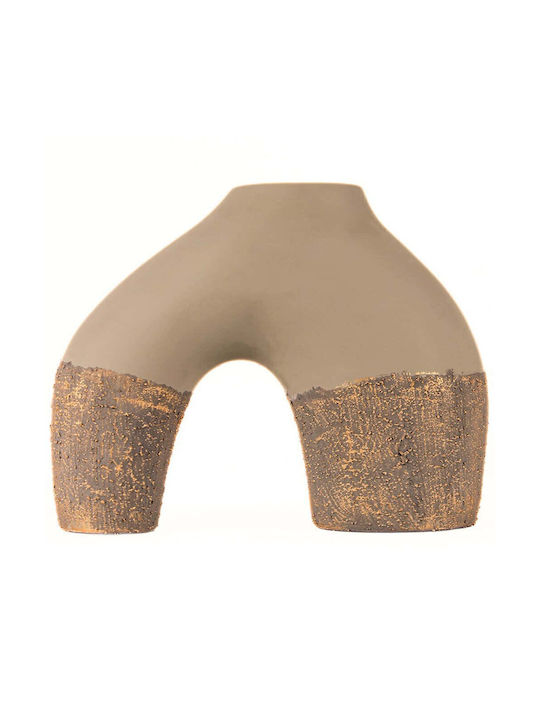 Aberto Design Διακοσμητικό Βάζο Keramik Beige 20x23cm 1Stück