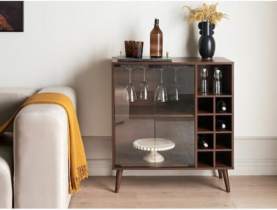 Sideboard Berwyn 2429 made of Wood & Glass Σκούρο Ξύλο, Πεύκο 54x39x91cm